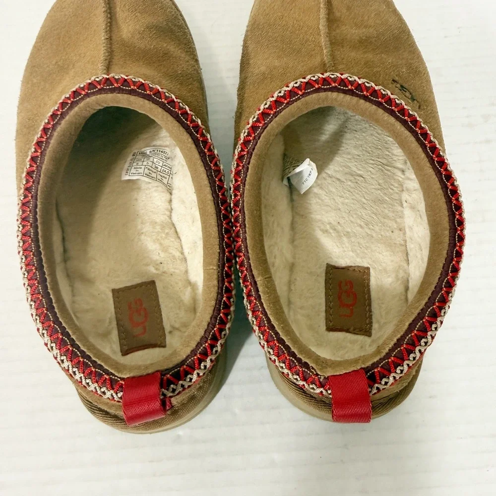 UGG Kids Tazz Chestnut 1143776K Suede Comfort Clog Slipper Size 6